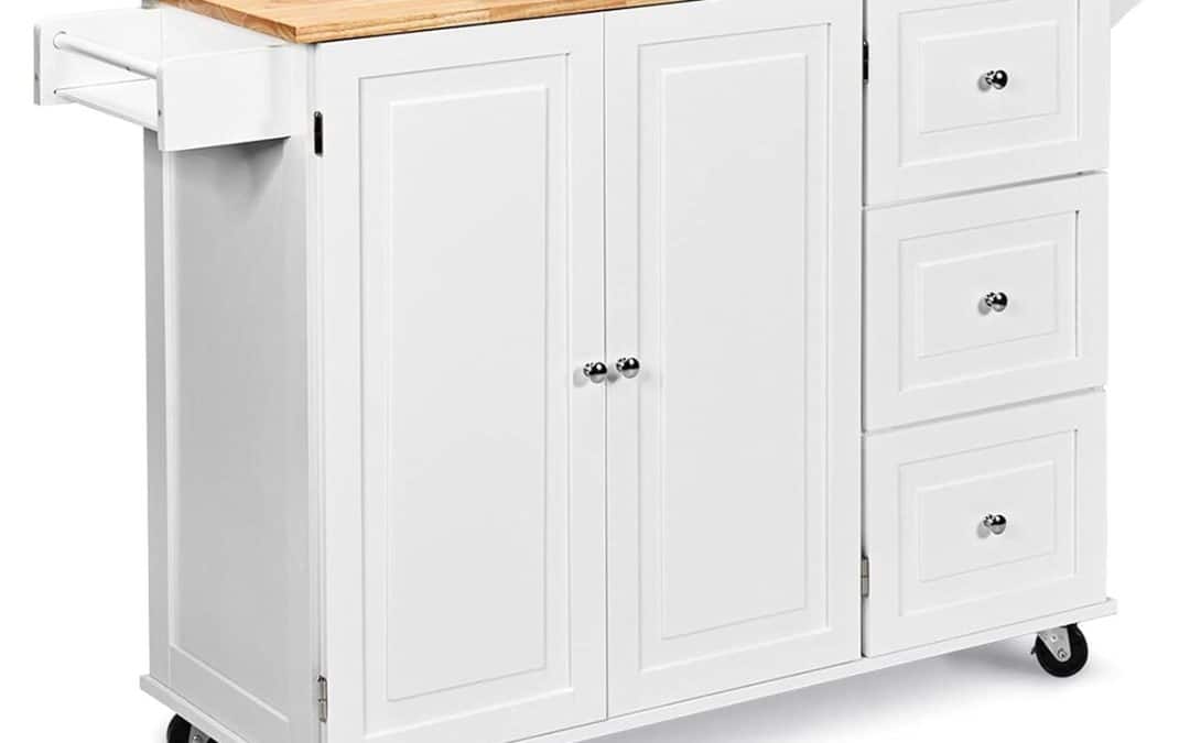 Avis : desserte îlot de cuisine Goplus, fonctionnalité et style blanc