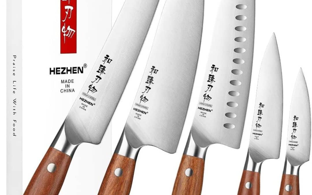 Test : sets de couteaux HEZHEN german acier 5 pièces