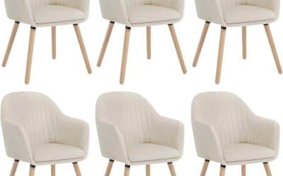 Test : chaises salle à manger Woltu BH95cm-6 en velours et bois