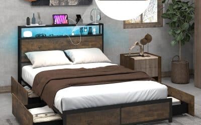 Test du lit double Costway 140×200 cm avec LED et rangements