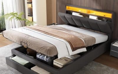 Test du lit LONELYO 140 x 200 : comfort et style avec LED et rangements