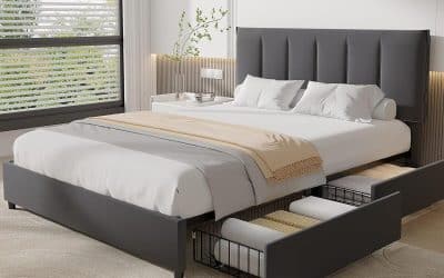 Test du lit Vecelo 140×190 cm : confort et rangement optimaux