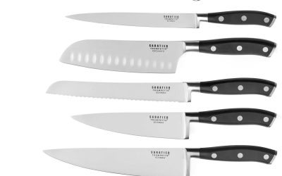 Test du Sabatier Trompette Vulcano : set de 8 couteaux de cuisine