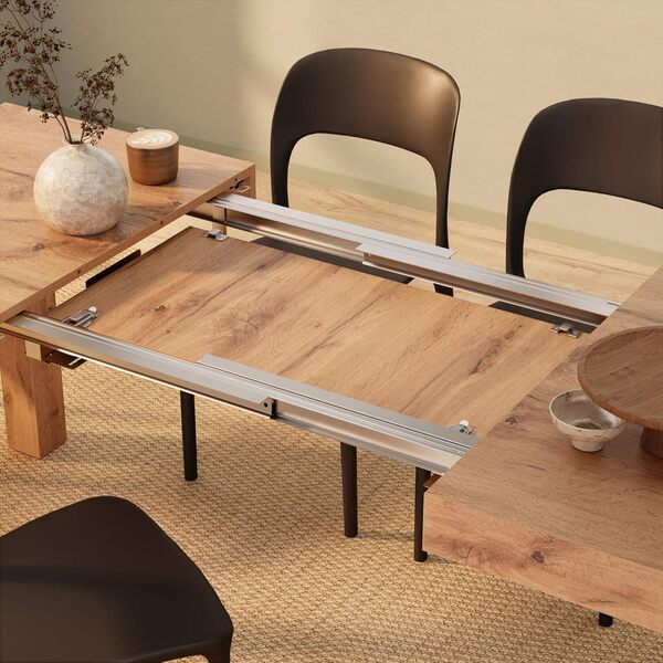 Mobili Fiver, Table Extensible Cuisine, First, Bois Rustique, 120-200 x 80 x 76 cm, Mélaminé, Made in Italy