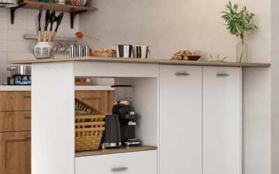 Test Caldion Îlot de cuisine avec plan de travail : chariot pratique et élégant