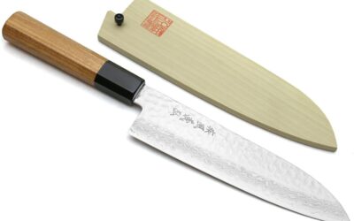 Test du couteau Santoku 7” Yoshihiro NSW martelé Damas