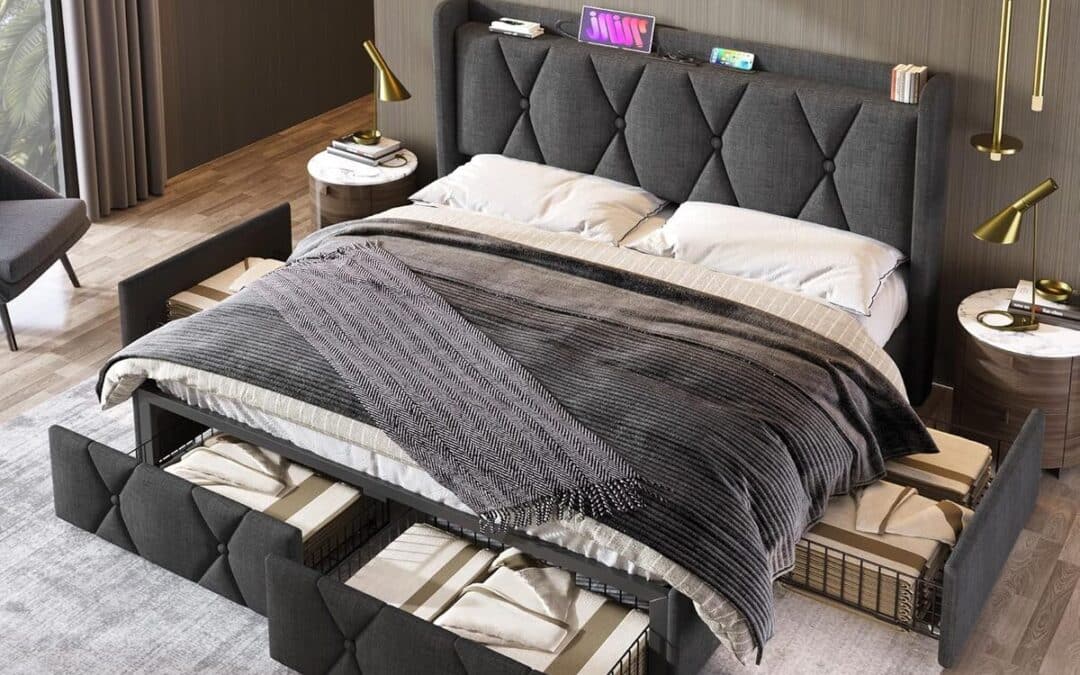 Test du lit coffre 160x200 avec USB et rangements pratiques