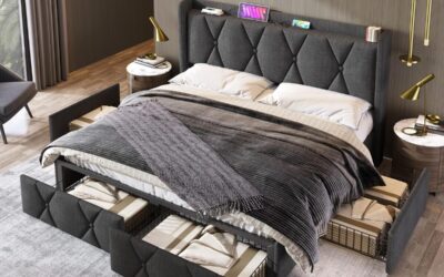 Test du lit coffre 160×200 avec USB et rangements pratiques