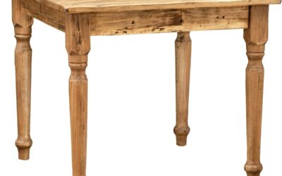 Test : table carré 90 cm Biscottini en bois massif rustique