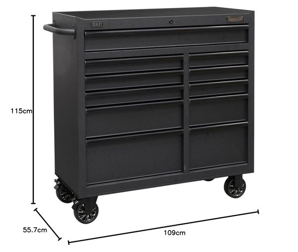 Sealey AP4111BE 11 Tiroirs à cabine roulante avec tiroirs à fermeture douce 1040 mm