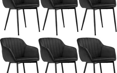 Avis : chaises Goeurvant velours noir avec accoudoirs (lot de 6)