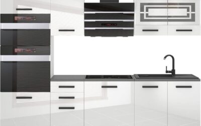 Test : cuisine complète Belini Tracy 240 cm, design blanc brillant