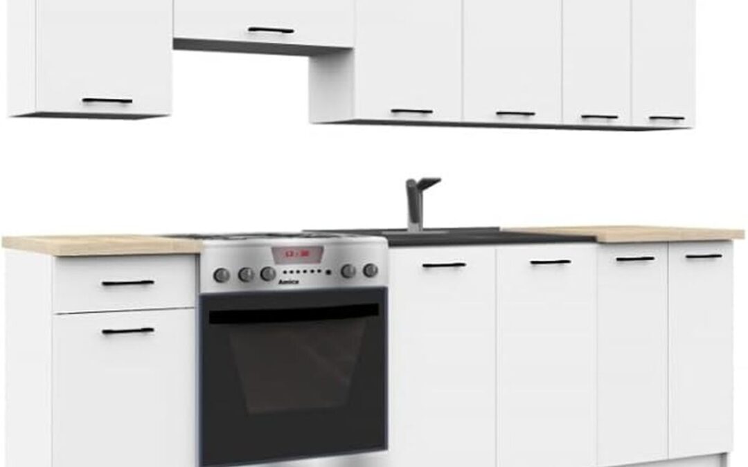 Test de la mini-cuisine BDW 240 cm : ensemble de meubles complet sans électroménagers