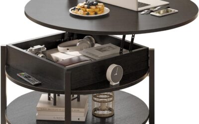 Test de la table basse ronde FABATO à plateau relevable et rangement secret