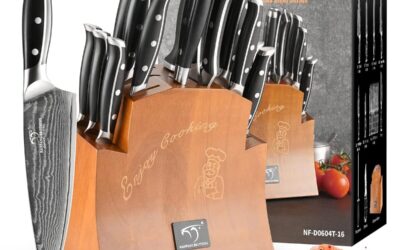 Test : ensemble de couteaux en acier Damas – 16 pièces style japonais