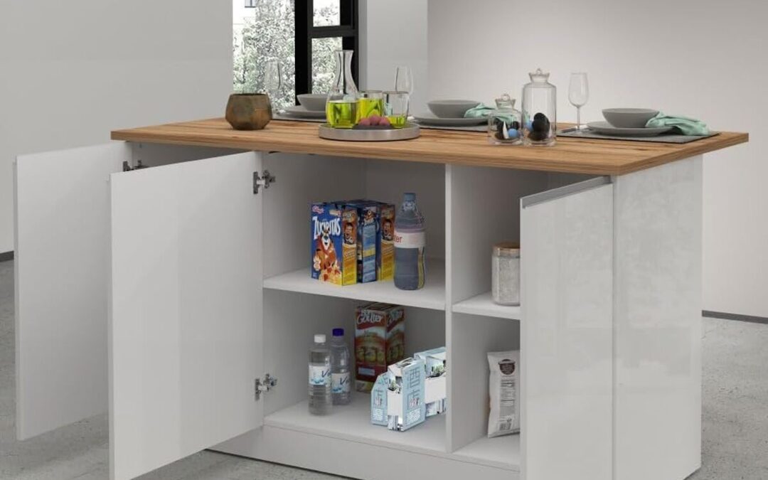 Test : îlot de cuisine Clarissa VE.CA blanc brillant/Wotan