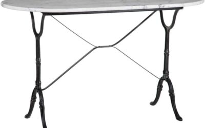 Test : lolahome table de salle à manger ovale en marbre noir/blanc
