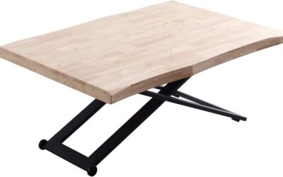 Test : table basse relevable Pegane en chêne et métal noir