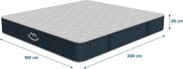 Morphea France Matelas Premium Hybride 160x200cm | Épaisseur 26 cm | Soutien Ferme pour Mal de Dos | Accueil Tonique | Mousse à mémoire Forme & Ressorts ensachés | 7 Zones de Soutien