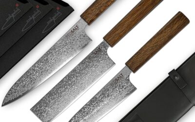 Test : set de 3 couteaux Redsalt SPG2 en acier damassé fait main au Japon