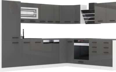 Test : belini cuisine équipée complète Julie en L, finition argent brillant