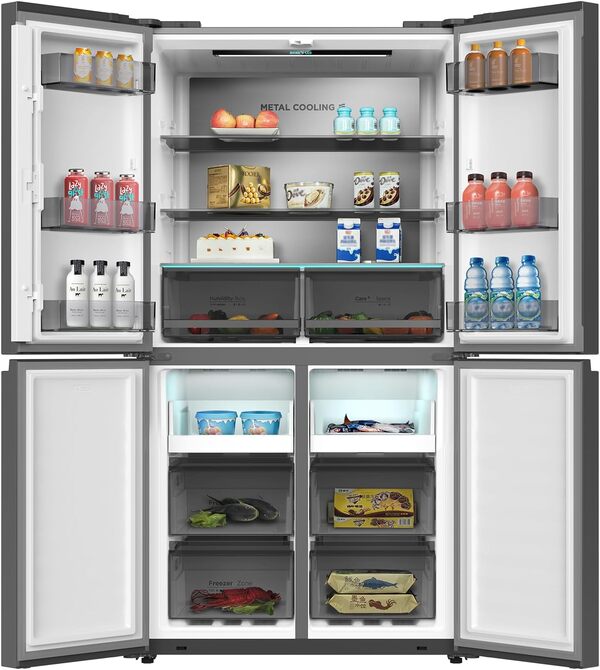 CHIQ CCD503NEIBE Réfrigérateur Américain Multi-Portes 503 L Inverter Compressor No Frost Multiple Airflow Care Space 70 pouces hauteur 27 pouces profondeur Classe Énergétique E [Classe énergétique E]