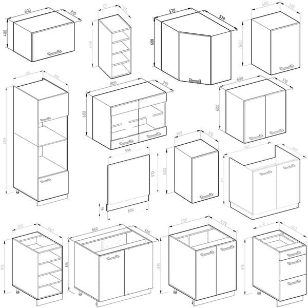 Vicco Cuisine en Angle R-Line, Anthracite Brillant/Blanc, 237 x 247 cm, PT Marbre