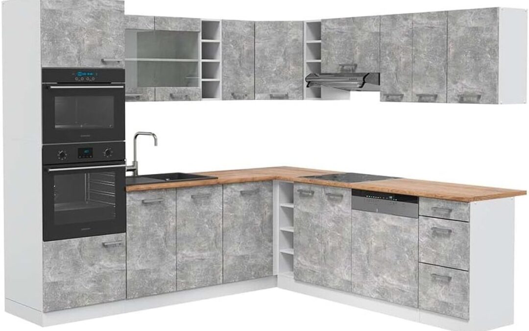 Test de la cuisine d'angle Vicco R-Line béton/blanc