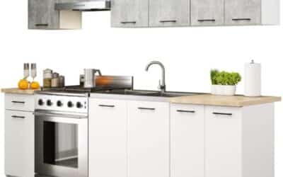 Test de la mini-cuisine BDW 240 cm béton/blanc