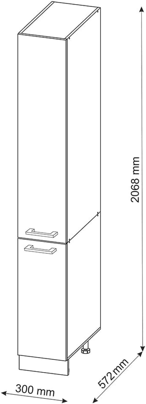 Vicco Meuble Haute de Cuisine R-Line, Blanc Haute Brillance/Chêne de Force doré, 30 cm