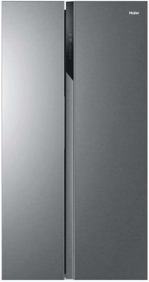 Haier - Réfrigérateur Américain - 2 Portes - Classe Énergétique E - Technologie Total No Frost Multi Air Flow - Inox - 337L + 191L (Congélateur) - 177,5 x 90,8 x 64,7 cm - Modèle HSR3918ENPG [Classe énergétique E]