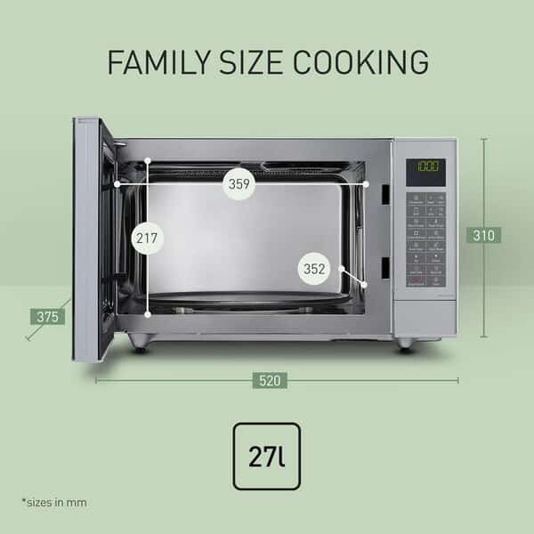 Panasonic CT57 Slim Combinaison four à micro-ondes et grill avec plateau tournant 27 l Puissance 1000 W 29 menus prédéfinis Argenté