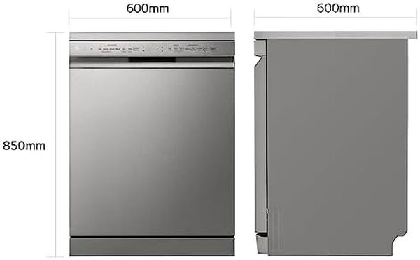 LG QuadWash DF242FPS Lave-vaisselle autonome série 2, Classe D, 14 plafonds, 4 bras de pulvérisation, TrueSteam, EasyRack+, Dual-Zone, Wi-Fi, Inverter Direct Drive, Gris [Classe énergétique D]