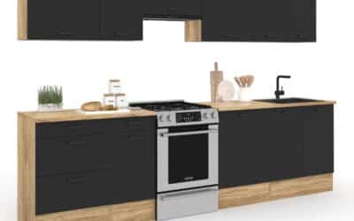 Test de la cuisine complète IDMarket Subtil 300 cm bois et noir