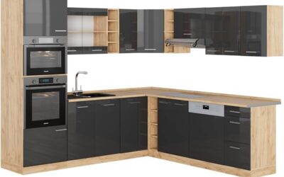 Test de la cuisine en angle Vicco R-Line anthracite/chêne
