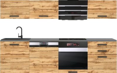 Test de la cuisine équipée Belini Linda 240 cm, chêne wotan