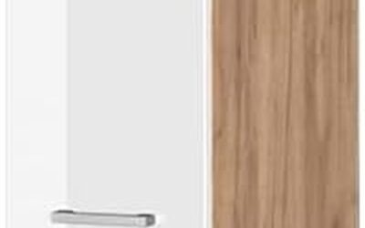 Test du meuble haut de cuisine Vicco R-Line : blanc brillance et chêne doré