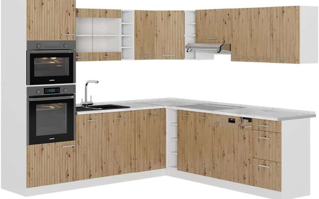 Test de la cuisine en angle Vicco R-Line : artisan chêne et blanc