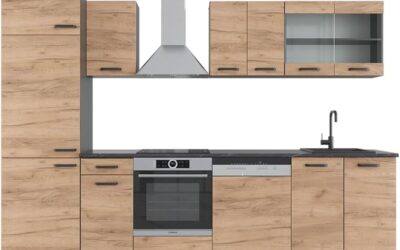 Test de la cuisine Vicco R-Line, chêne doré/anthracite 300 cm