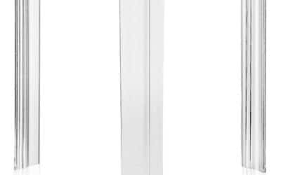Test de la table T-Table Kartell grise/transparente 60x60x44 cm