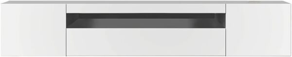 Web Convenienza Meuble TV de Salon, Made in Italy, Meuble TV avec 3 Portes et étagères, cm 200x40h37, Couleur Blanc Brillant