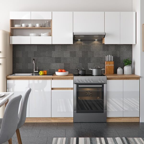 Vicco Cuisine Raul, Blanc, 240cm, PT Sonoma