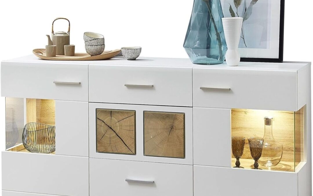 Avis sur le buffet blanc Stella Trading Fun Plus avec applications en bois
