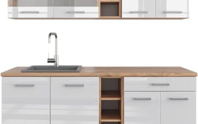 Test de la cuisine Vicco R-Line blanche/chêne 160 cm