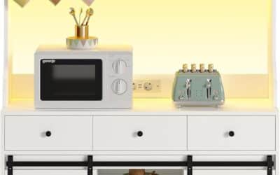 Test du buffet cuisine noir avec multiprises et étagères réglables