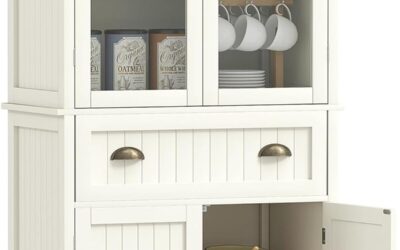 Test du buffet HOMCOM : meuble cuisine beige avec 4 portes et tiroir