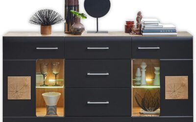 Test du buffet moderne Stella Trading Sonate avec LED et tiroirs