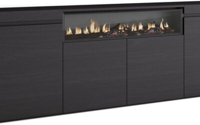 Test du buffet Skraut Home : élégance moderne et cheminée électrique intégrée