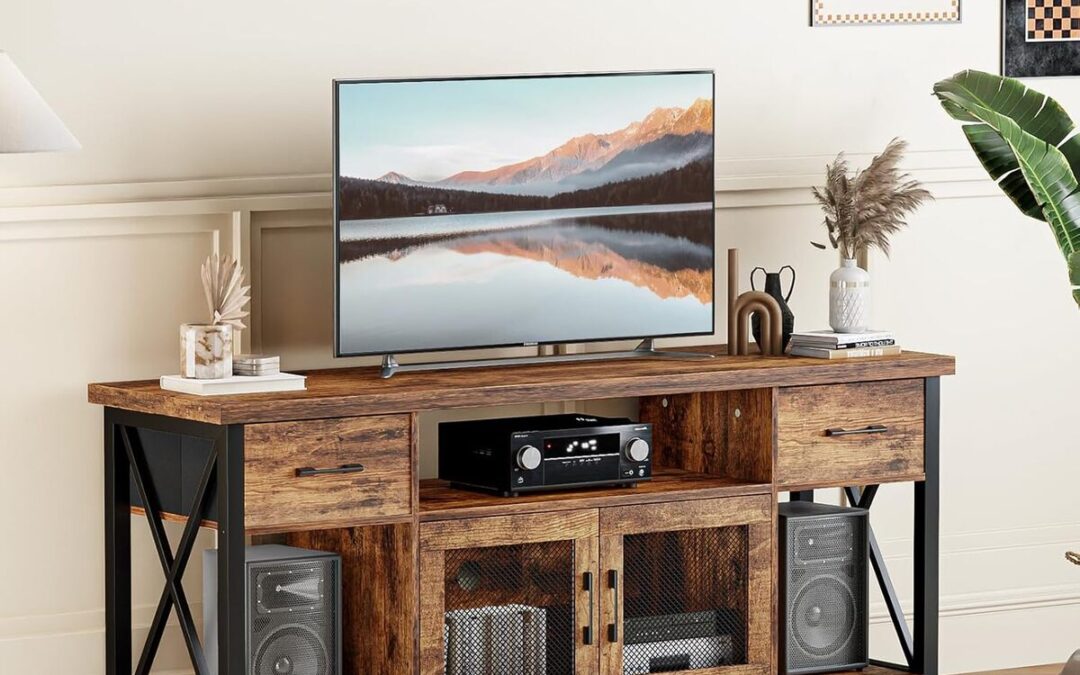 Test du meuble TV industriel bois de 140 cm pour grands écrans