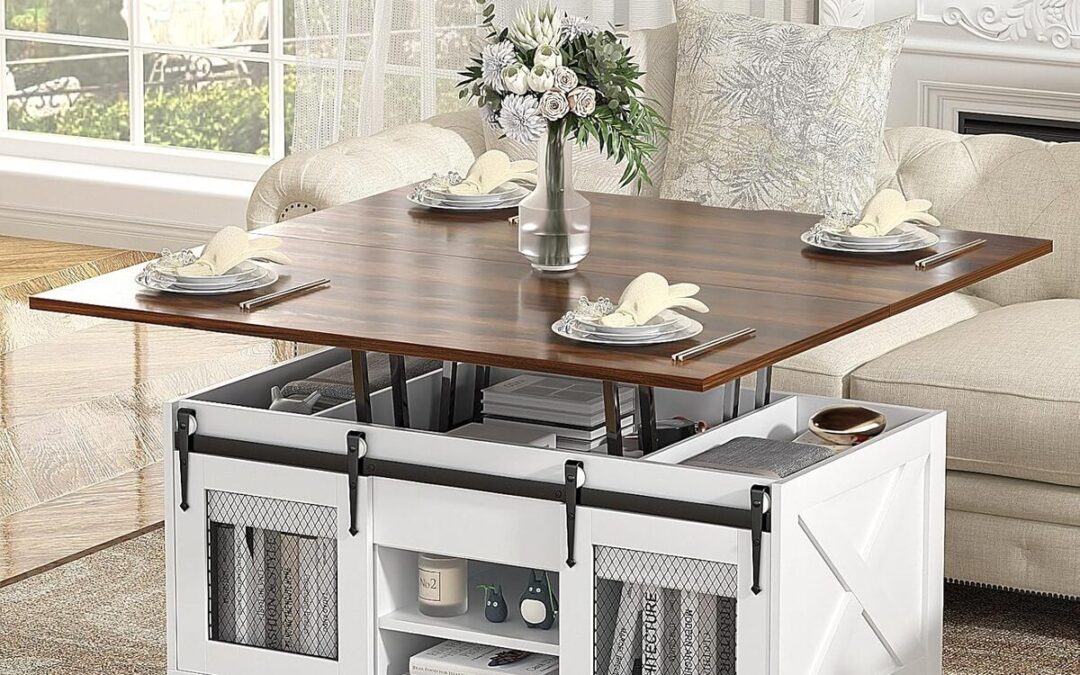 Test : table basse relevable VOWNER 3 en 1 multifonctionnelle